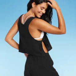 Women's Side-Tie Cover Up Cropped Tank Top - Wild Fable™