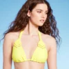 Women's Macrame Detail Triangle Bikini Top - Wild Fable™ Yellow