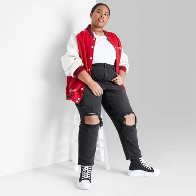 Women's Super-High Rise Tapered Jeans - Wild Fable⢠Black Denim - Image 4