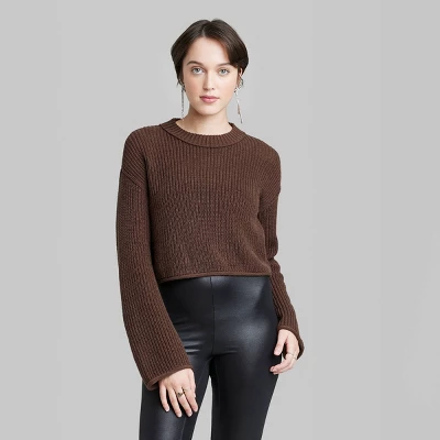 Women's Crewneck Boxy Pullover Sweater - Wild Fableā¢