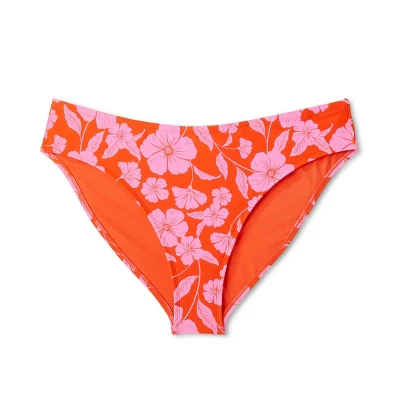 Women's Low-Rise Hipster Bikini Bottom - Wild Fable⢠Orange/Pink Tropical Print - Image 3