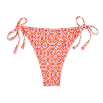 Women's Ultra High Leg Adjustable Coverage Bikini Bottom - Wild Fable⢠Orange Tile Print - Image 8