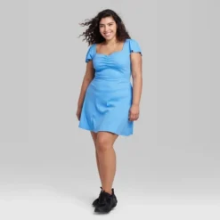 Women's Cap Short Sleeve Fit & Flare Knit Skater Dress - Wild Fableā¢