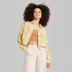 Women's Long Sleeve Cropped Button-Down Shirt - Wild Fableā¢