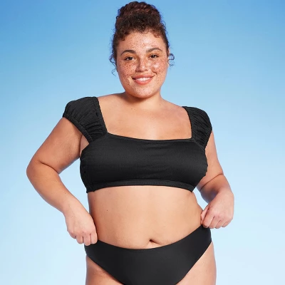 Women's Cap Sleeve Smocked Bralette Bikini Top - Wild Fable⢠- Image 5