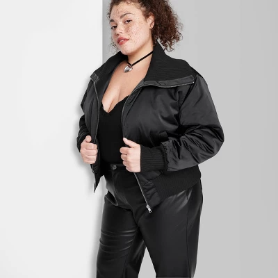 Women's Satin Bomber Jacket - Wild Fable⢠- Image 3