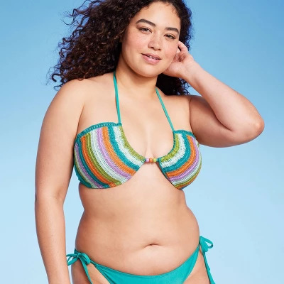 Women's Crochet U Bralette Bikini Top - Wild Fable⢠Multi - Image 3