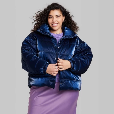 Women's Iridescent Shine Duvet Puffer Jacket - Wild Fable⢠- Image 2