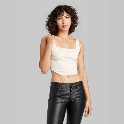 Women's Rhinestone Corset Tank Top - Wild Fableā¢