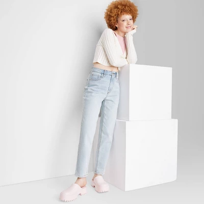 Women's Super-High Rise Tapered Jeans - Wild Fable⢠Light Wash - Image 3