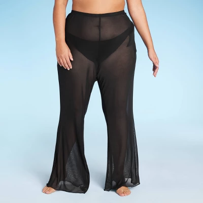 Women's Mesh Cover Up High Waist Flare Pants - Wild Fable⢠- Image 4