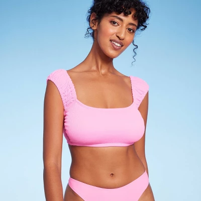 Women's Cap Sleeve Smocked Bralette Bikini Top - Wild Fable⢠- Image 6