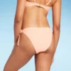 Women's Flower Chain Detail Side-Tie Scoop Cheeky High Leg Bikini Bottom - Wild Fable™ Peach