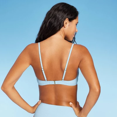 Women's Tie-Front Pique Textured Bralette Bikini Top - Wild Fableā¢