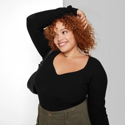 Women's Long Sleeve Sweetheart Neck Seamless Shirt - Wild Fable⢠- Image 3