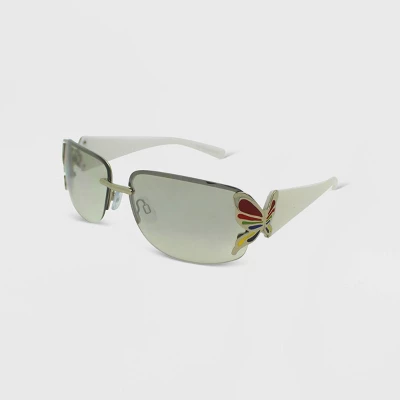 Women's Rimless Butterfly Wrap Sunglasses - Wild Fable⢠White