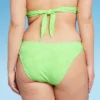Women's Terry Textured High Leg Cheeky Bikini Bottom - Wild Fable™ Green