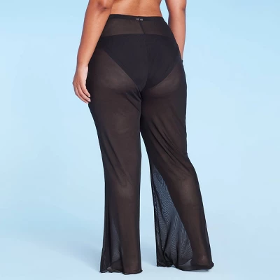 Women's Mesh Cover Up High Waist Flare Pants - Wild Fable⢠- Image 3