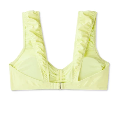 Women's Tie-Front Cap Sleeve Bralette Bikini Top - Wild Fable⢠Light Yellow - Image 6