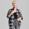 Women's Oversized Button-Down Flannel Shirt - Wild Fable™ Plaid