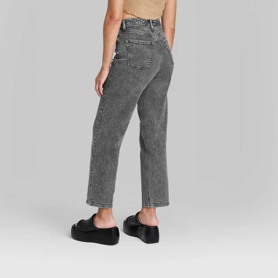 Women's Super-High Rise Straight Jeans - Wild Fable⢠Black Wash - Image 2