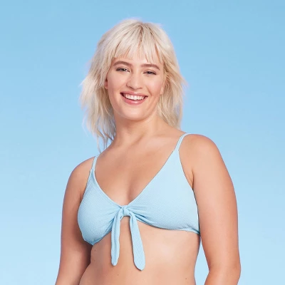 Women's Tie-Front Pique Textured Bralette Bikini Top - Wild Fable⢠- Image 3