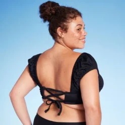 Women's Cap Sleeve Smocked Bralette Bikini Top - Wild Fable™