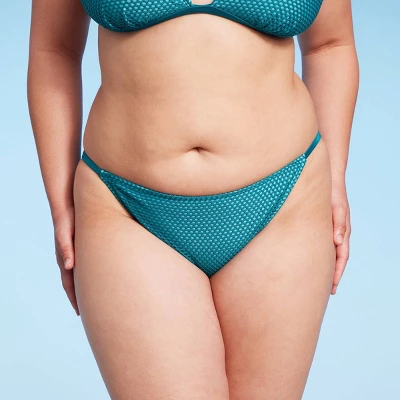 Women's Crochet Overlay Extra Cheeky Bikini Bottom - Wild Fable⢠Green - Image 7