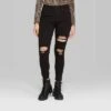 Women's Super-High Rise Distressed Skinny Jeans - Wild Fable™ Black