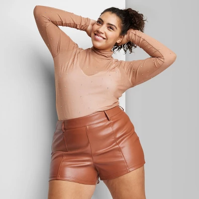 Women's High-Rise Faux Leather Shorts - Wild Fable⢠- Image 3