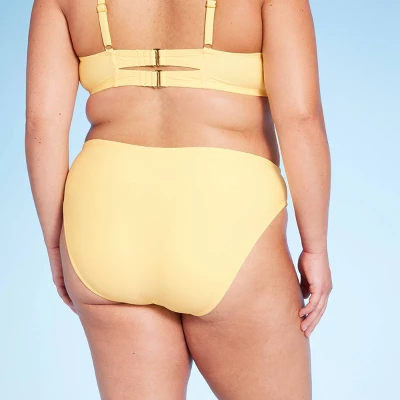 Women's Side-Tie Mid-Rise Cheeky High Leg Bikini Bottom - Wild Fable⢠Yellow