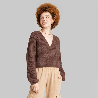 Women's Chunky Knit Wrap Sweater - Wild Fableā¢