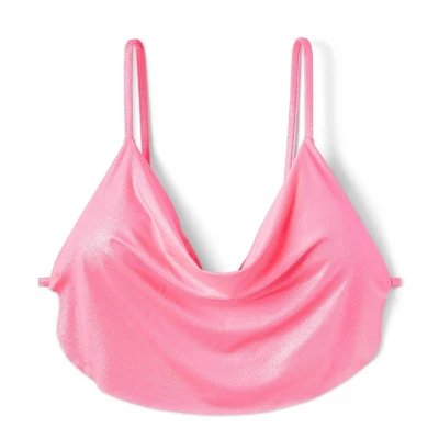 Women's Cowl Neck Longline Bralette Bikini Top - Wild Fable⢠Pink Shine - Image 5