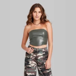 Women's Faux Leather Tube Top - Wild Fableā¢