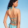 Women's Foil Triangle Bikini Top - Wild Fable™ Teal Green