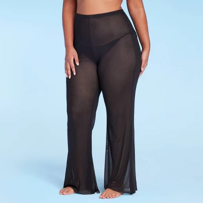 Women's Mesh Cover Up High Waist Flare Pants - Wild Fable⢠- Image 2