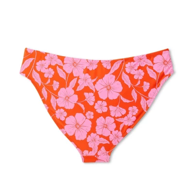 Women's Low-Rise Hipster Bikini Bottom - Wild Fable⢠Orange/Pink Tropical Print - Image 4