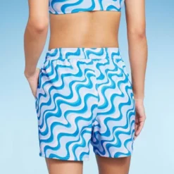 Women's 5" Board Swim Shorts - Wild Fable™ Multi Blue Swirl Print