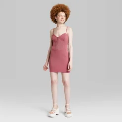 Women's Sleeveless Corset Mini Knit Bodycon Dress - Wild Fable™